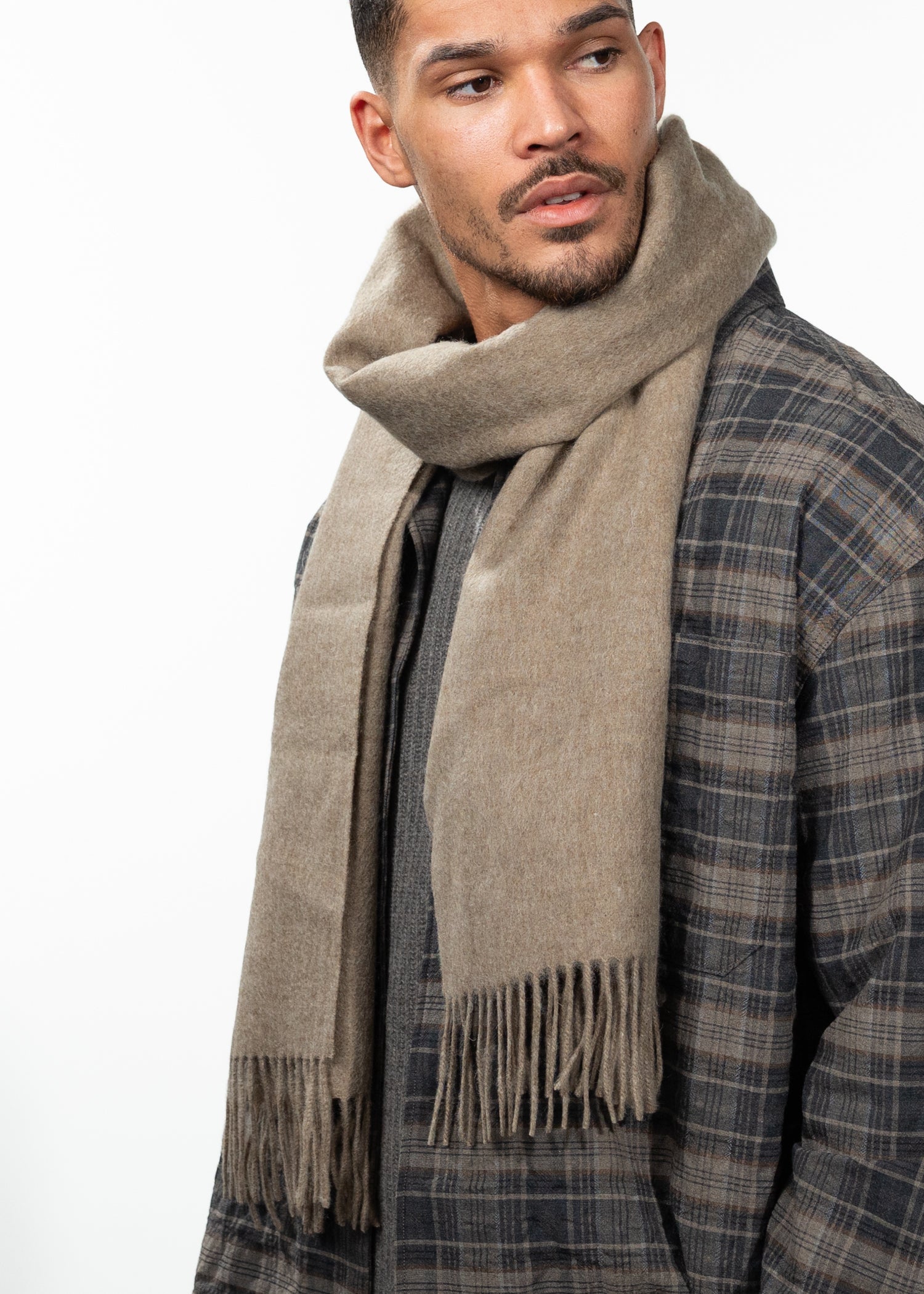 Unisex Kristjen Scarf light brown - Side