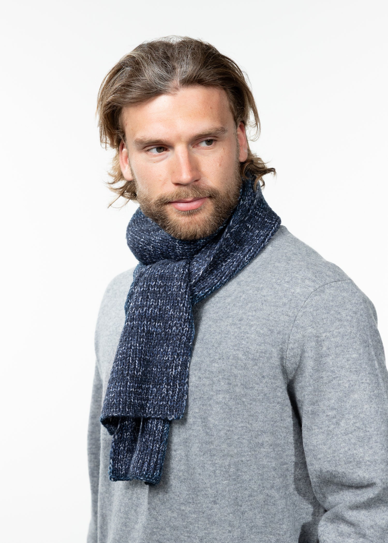 Men Skaga Scarf denim - Front