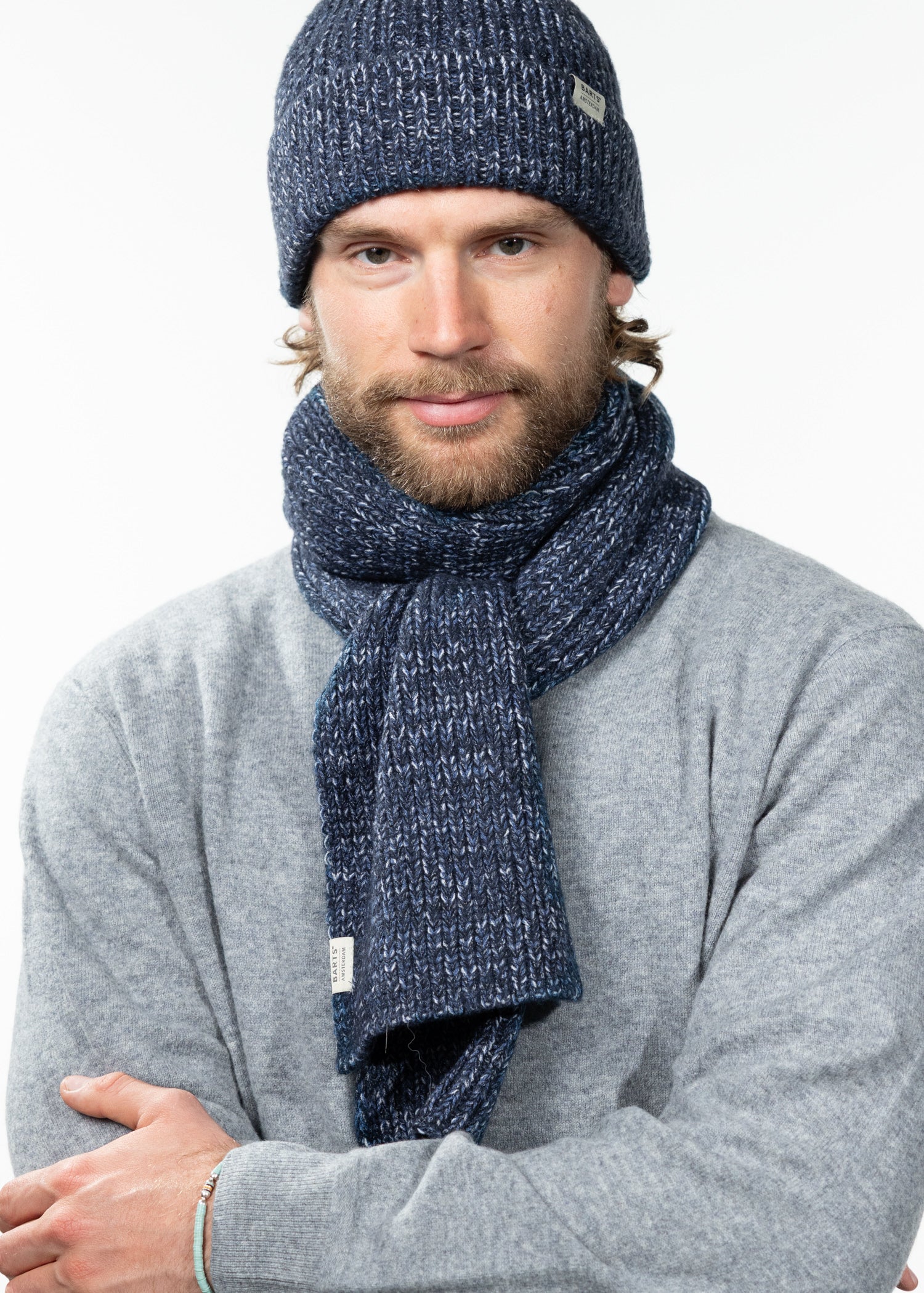 Men Skaga Scarf denim - Front