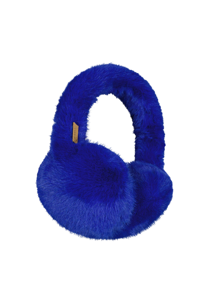 Women Big Fur Earmuffs cobalt