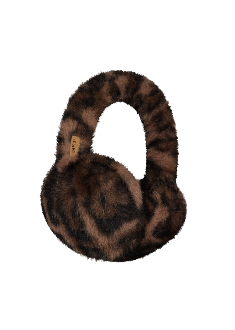 Women Big Fur Earmuffs print brown