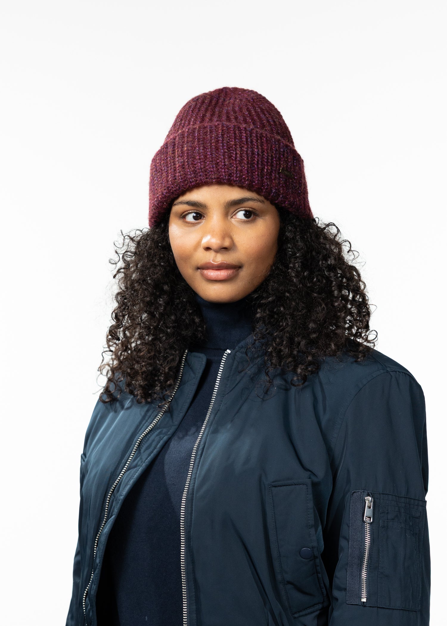 Women Arugama Beanie aubergine - Front