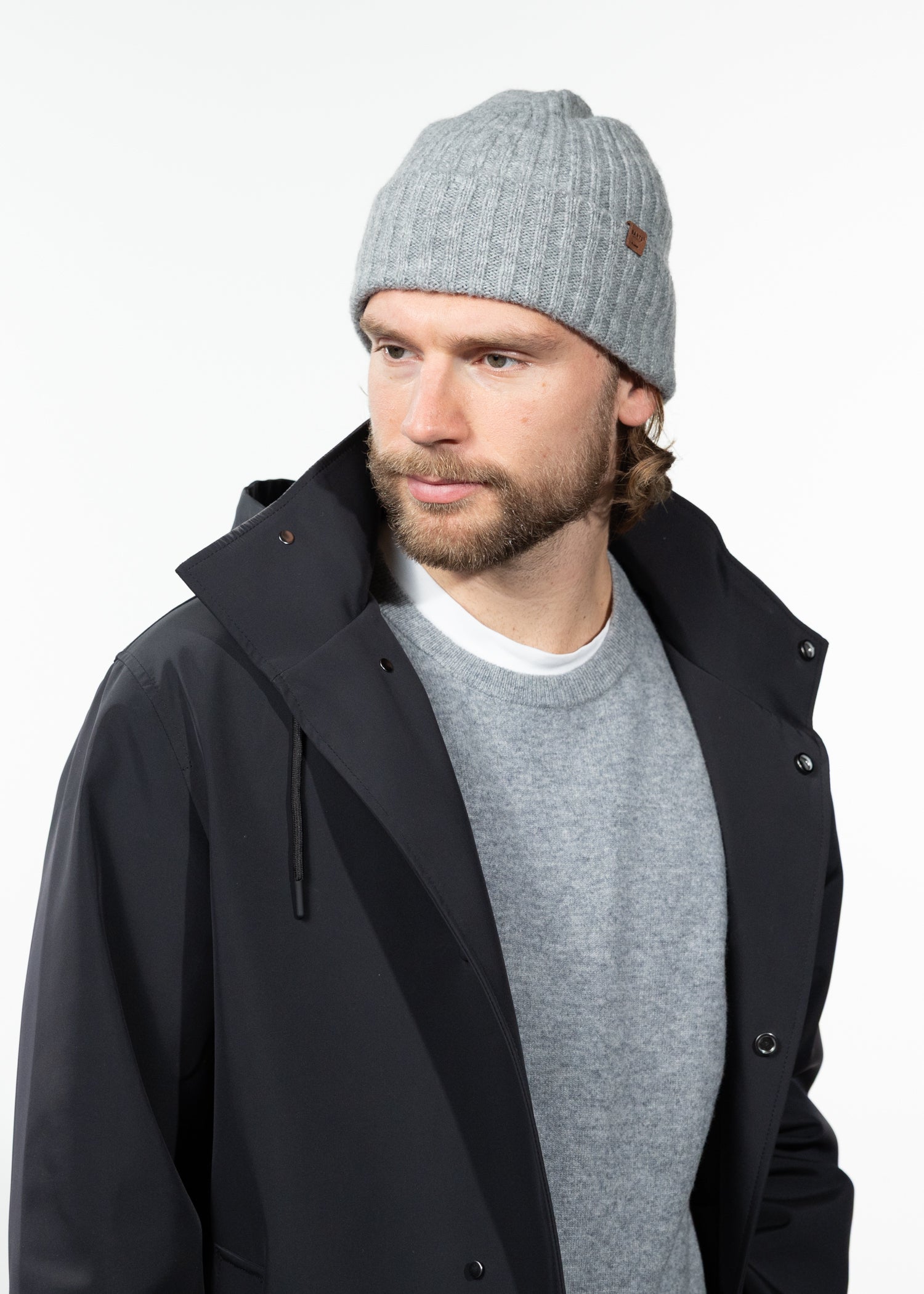 Men Wyoni Beanie heather grey - Side