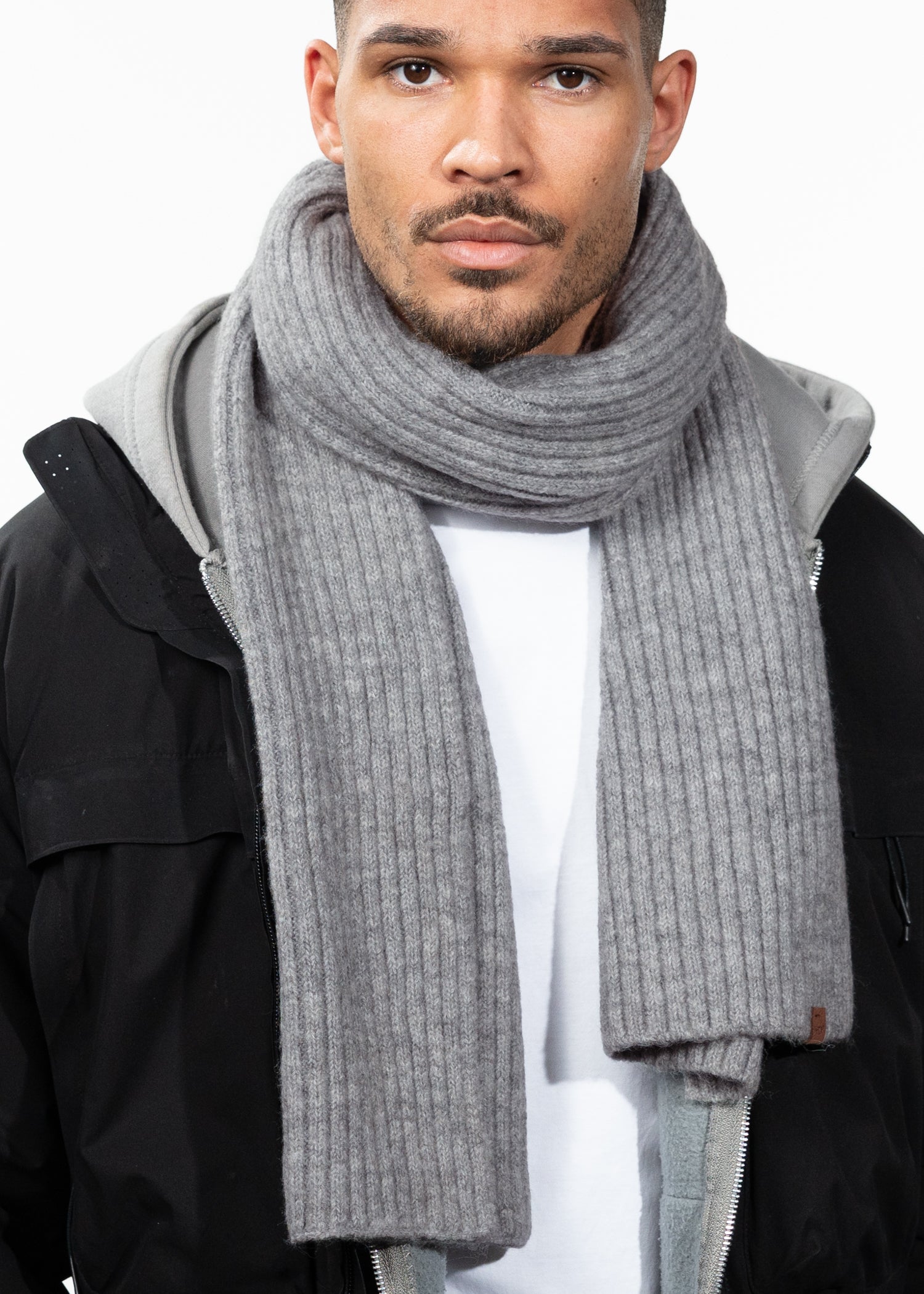 Men Wyoni Scarf heather grey - Front