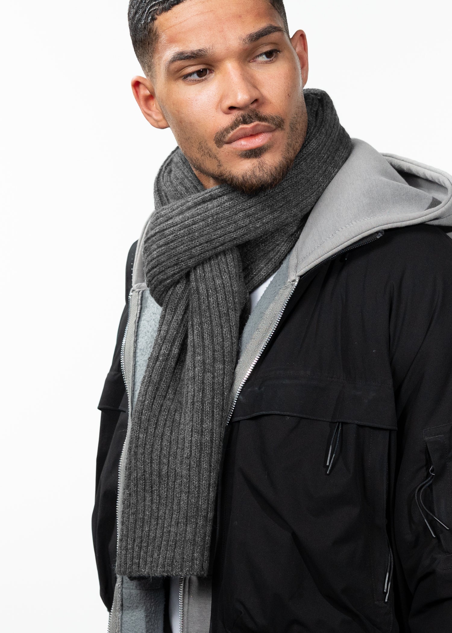 Men Wyoni Scarf dark heather - Side