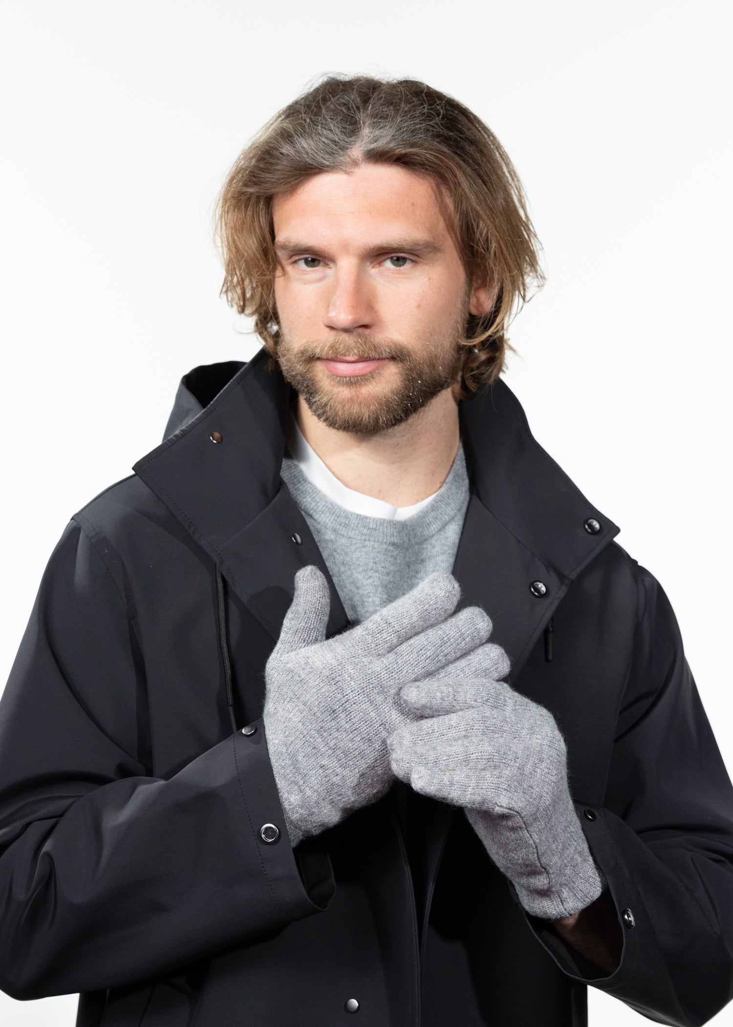Men Wyoni Gloves heather grey - Front