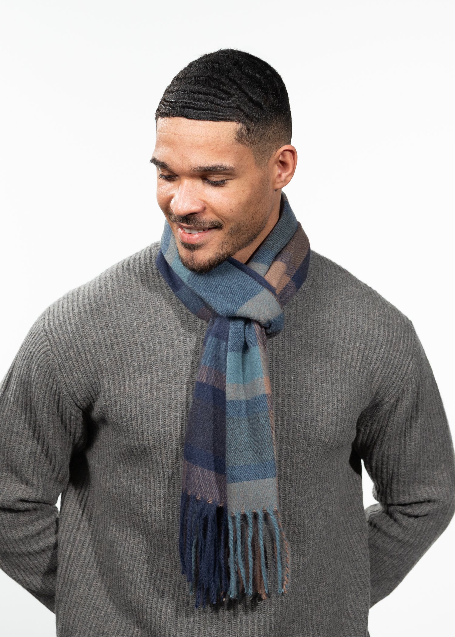 Men Ketill Scarf blue - Front