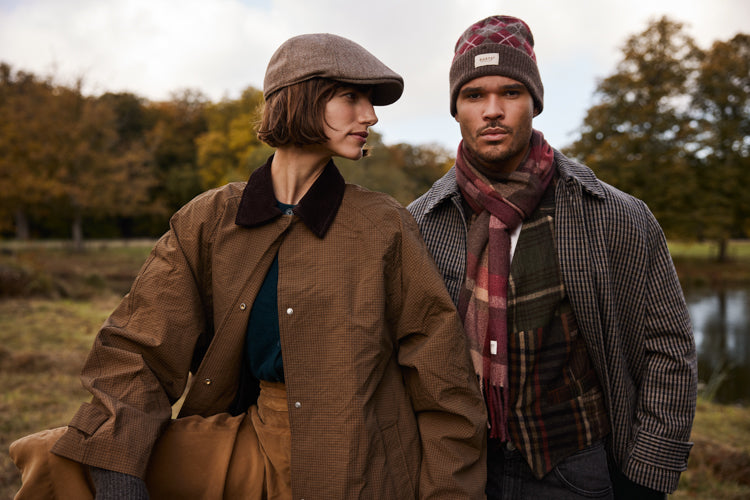 Men Ketill Scarf brown - Model