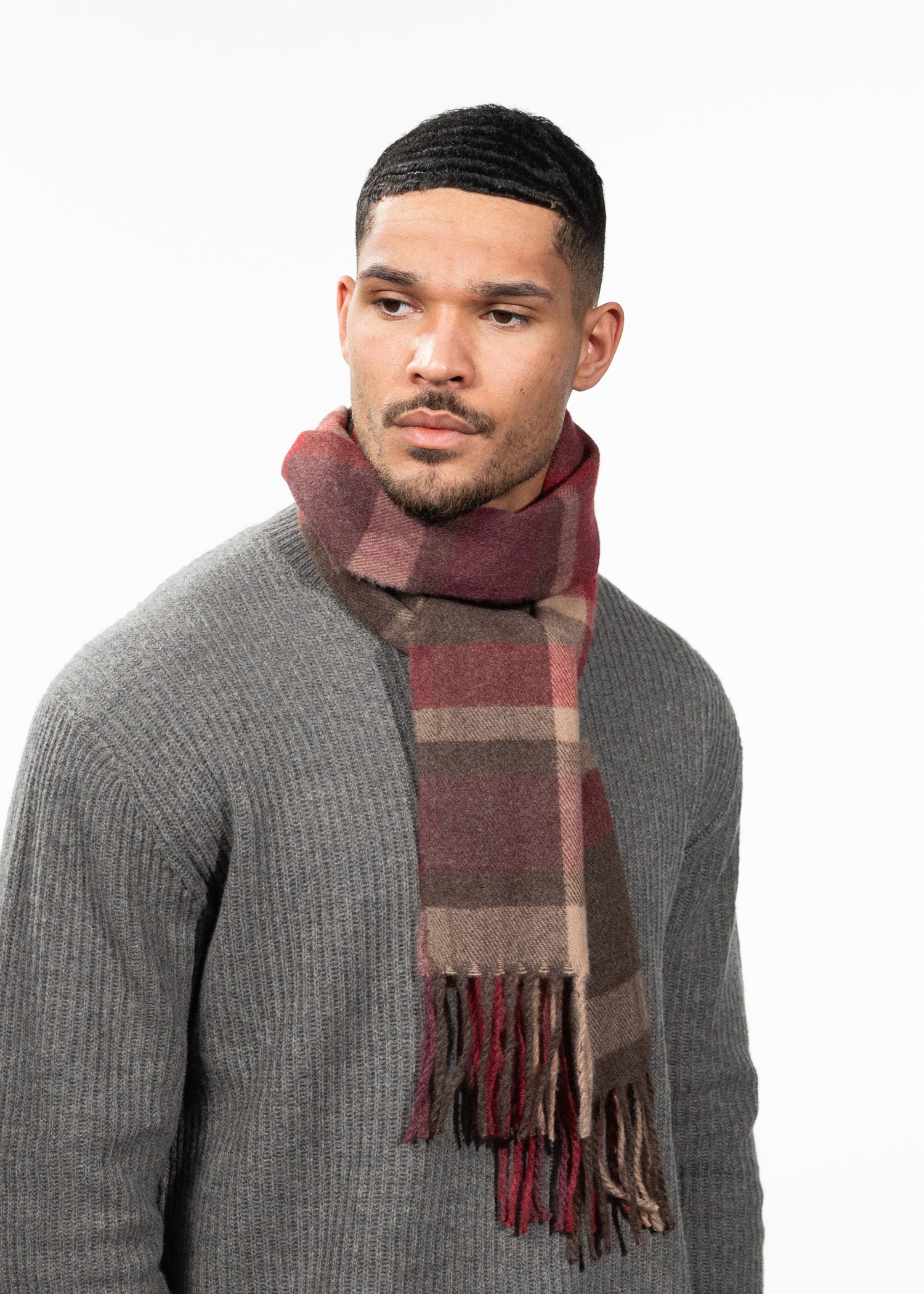 Men Ketill Scarf brown - Front