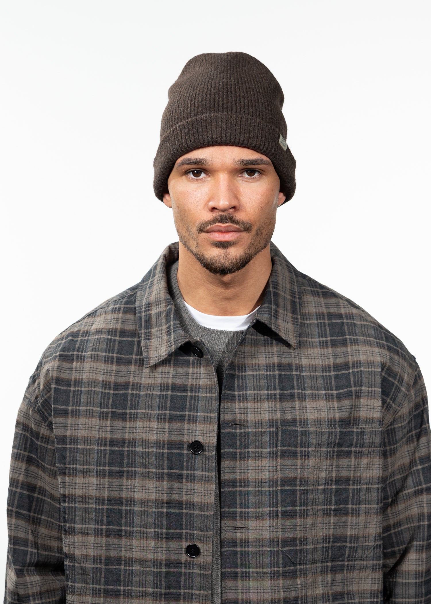 Unisex Aatos Beanie dark brown - Front