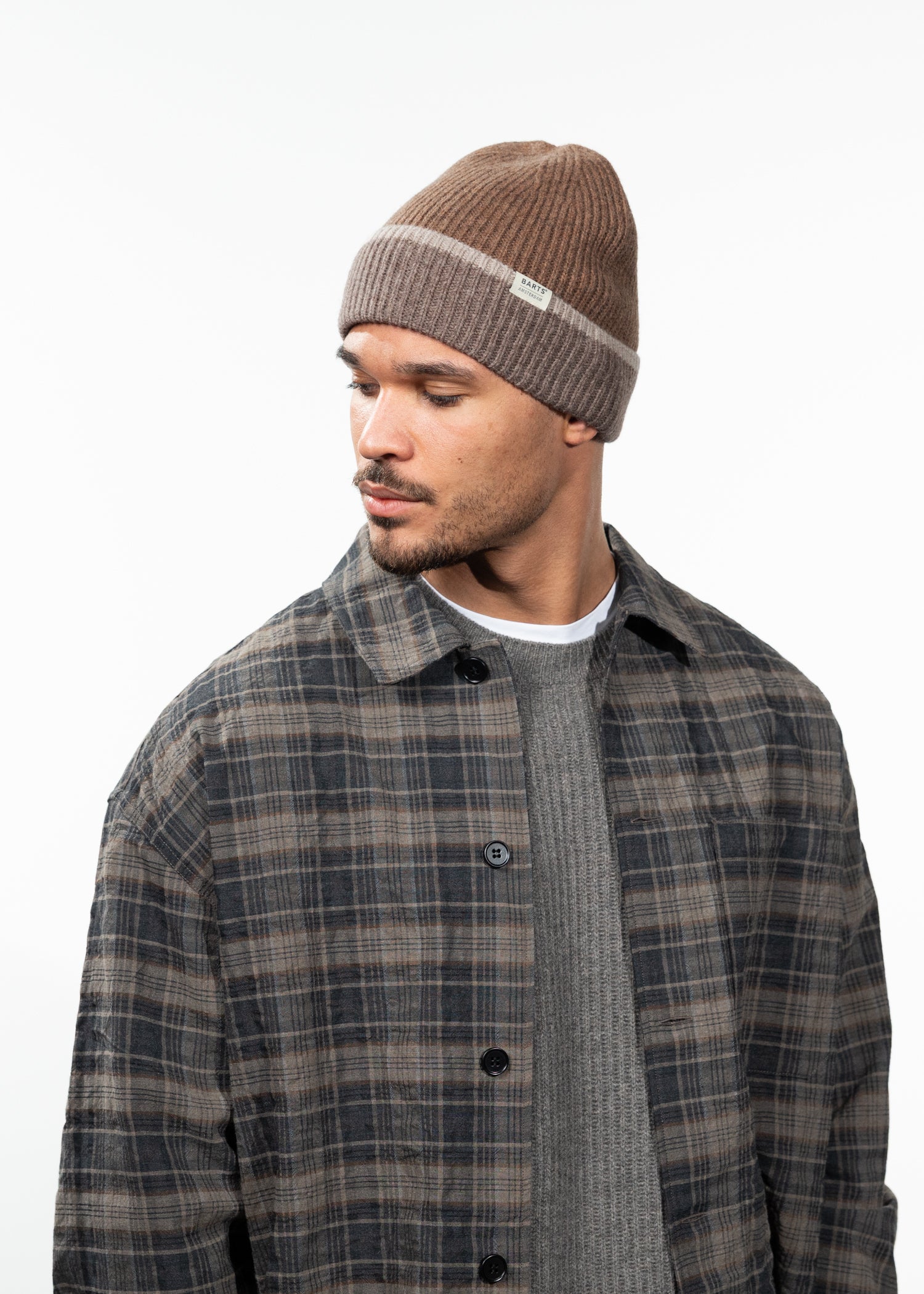 Men Pharon Beanie brown - Side