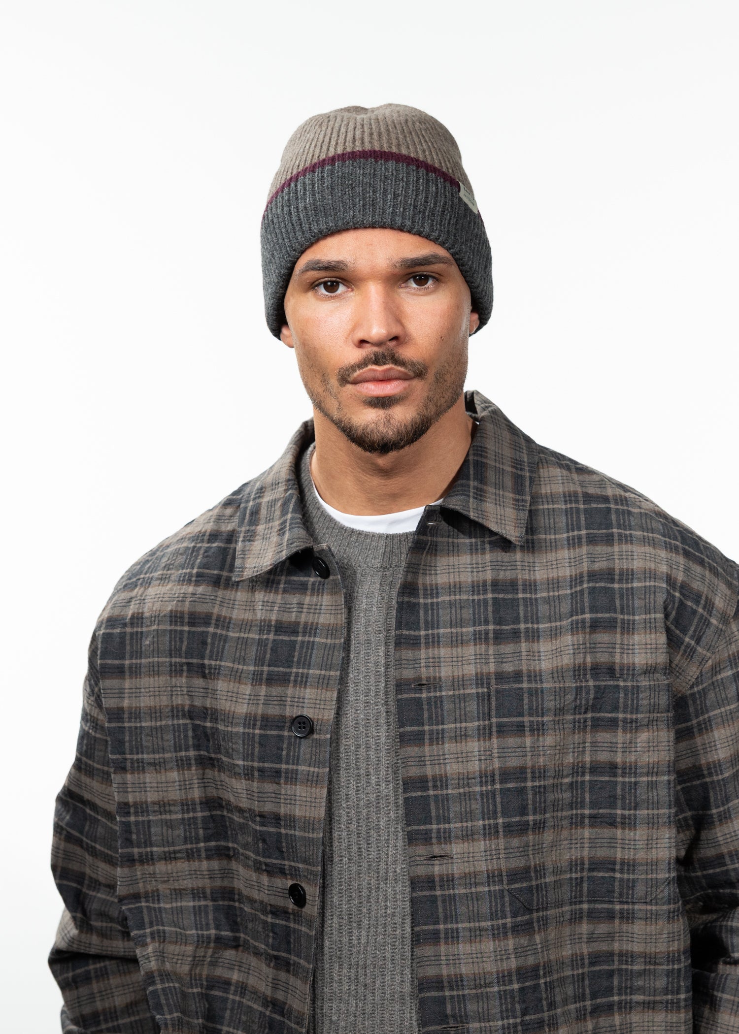 Men Pharon Beanie heather brown - Front