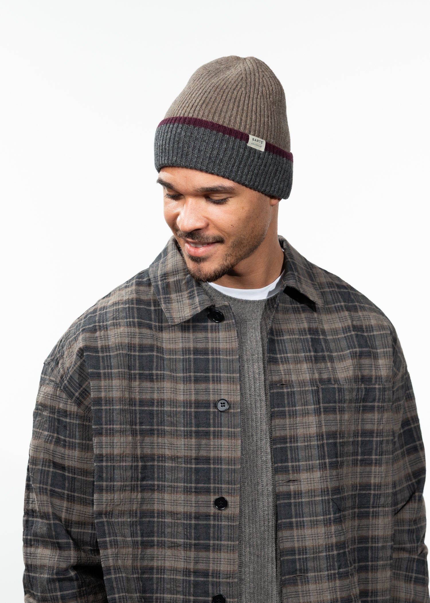 Men Pharon Beanie heather brown - Side