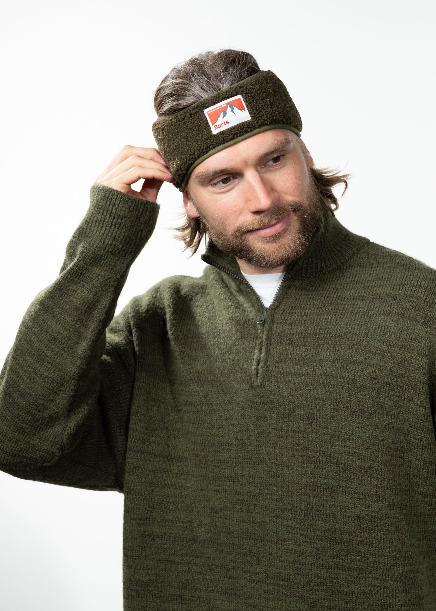 Men Isafjord Headband army - Front