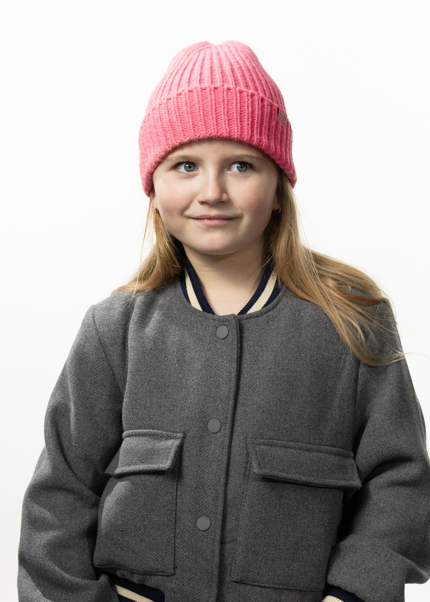 Kids Jeansy Beanie pink - Front
