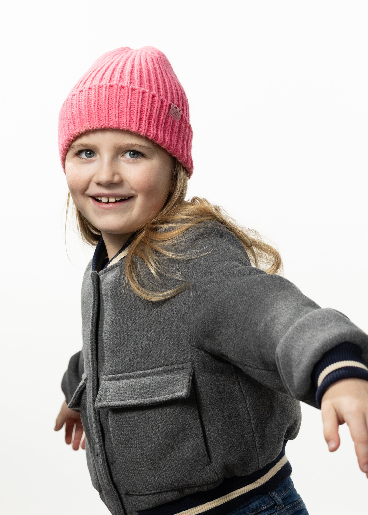 Kids Jeansy Beanie pink - Front