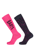 Unisex Basic Skisock 2 Pack Print fuchsia
