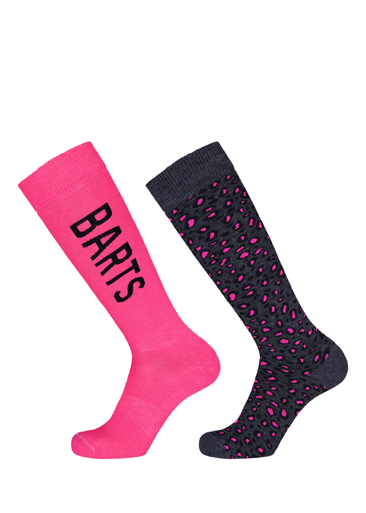 Unisex Basic Skisock 2 Pack Print fuchsia