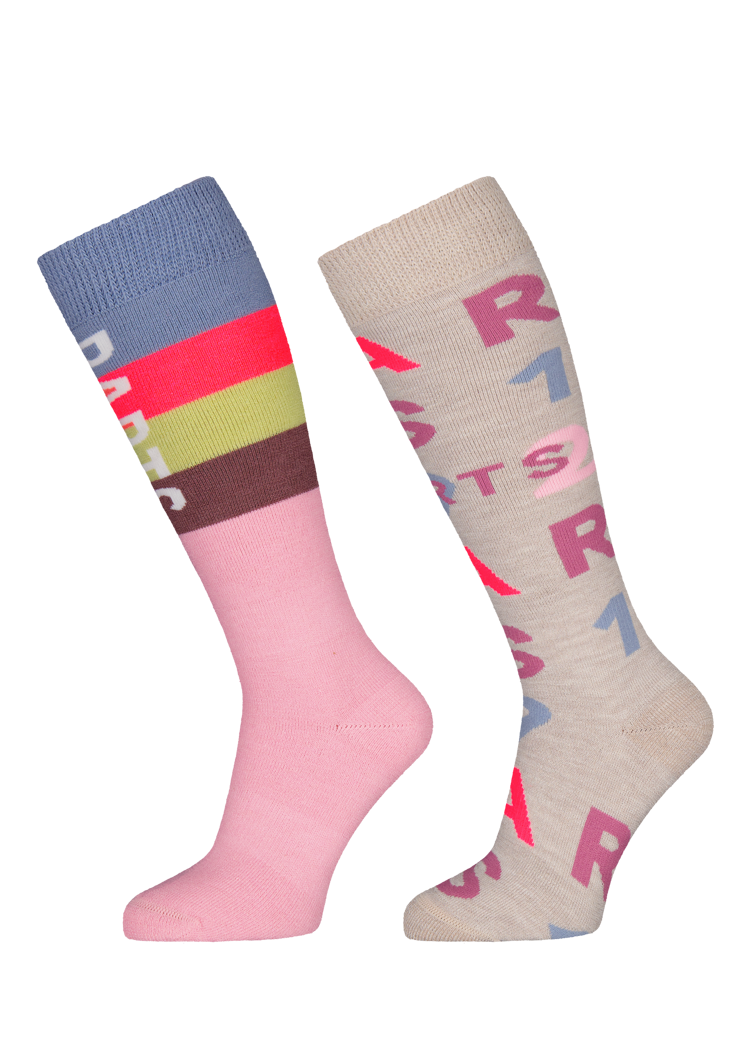 Kids Basic Skisock 2Pack Print Kids light pink