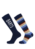 Unisex Basic Skisock 2 Pack Stripe navy
