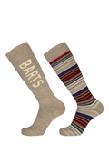 Unisex Basic Skisock 2 Pack Stripe light brown