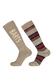 Unisex Basic Skisock 2 Pack Stripe light brown