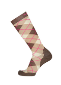 Unisex Snow Sock Argyle brown