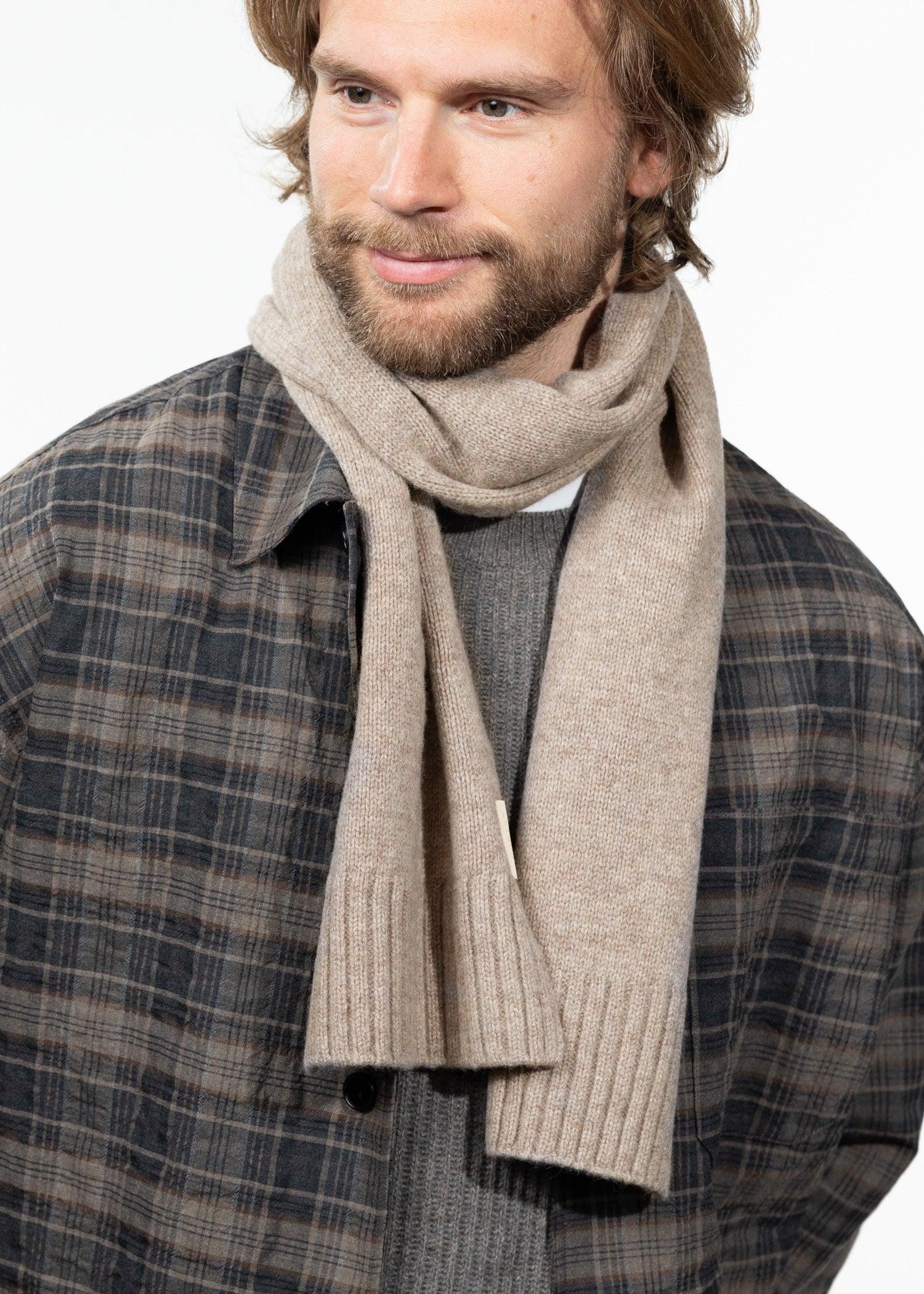 Men Alpsy Scarf light brown - Front
