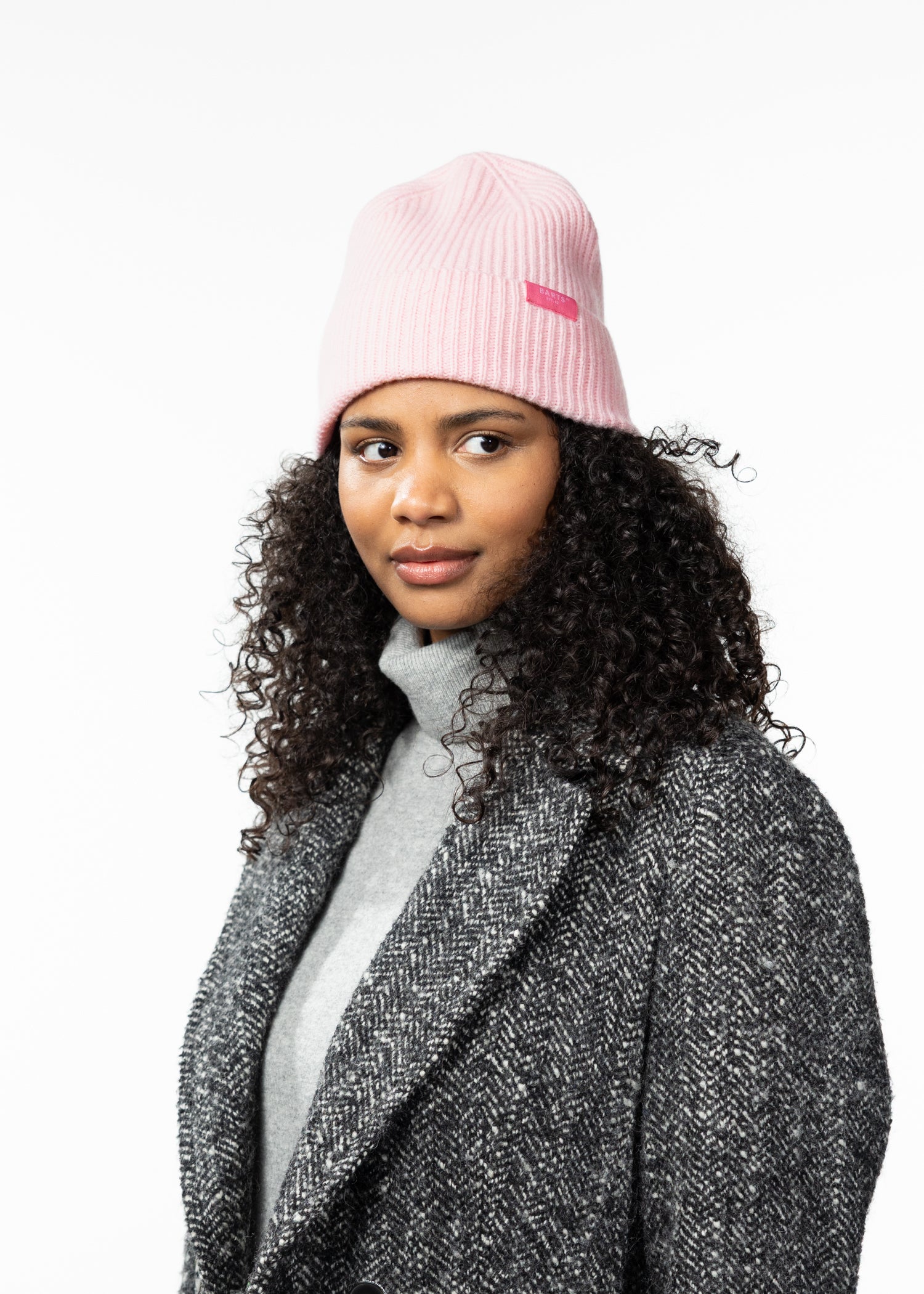 Unisex Mareije Beanie light pink - Side