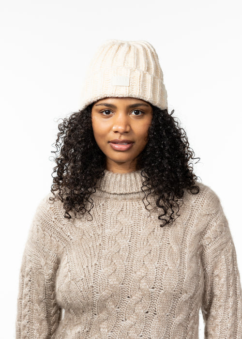 Women Alpanemone Beanie cream - Front