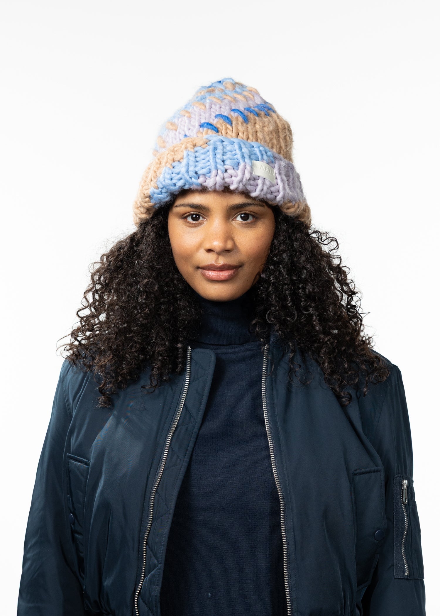 Women Frederieke Beanie blue - Front