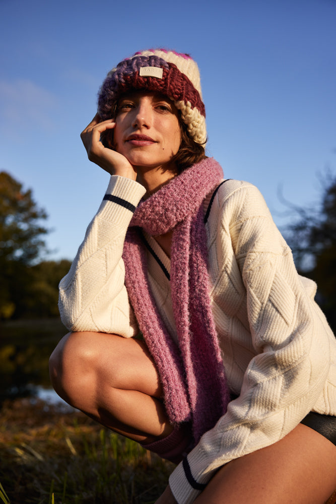 Women Frederieke Beanie fuchsia - Model