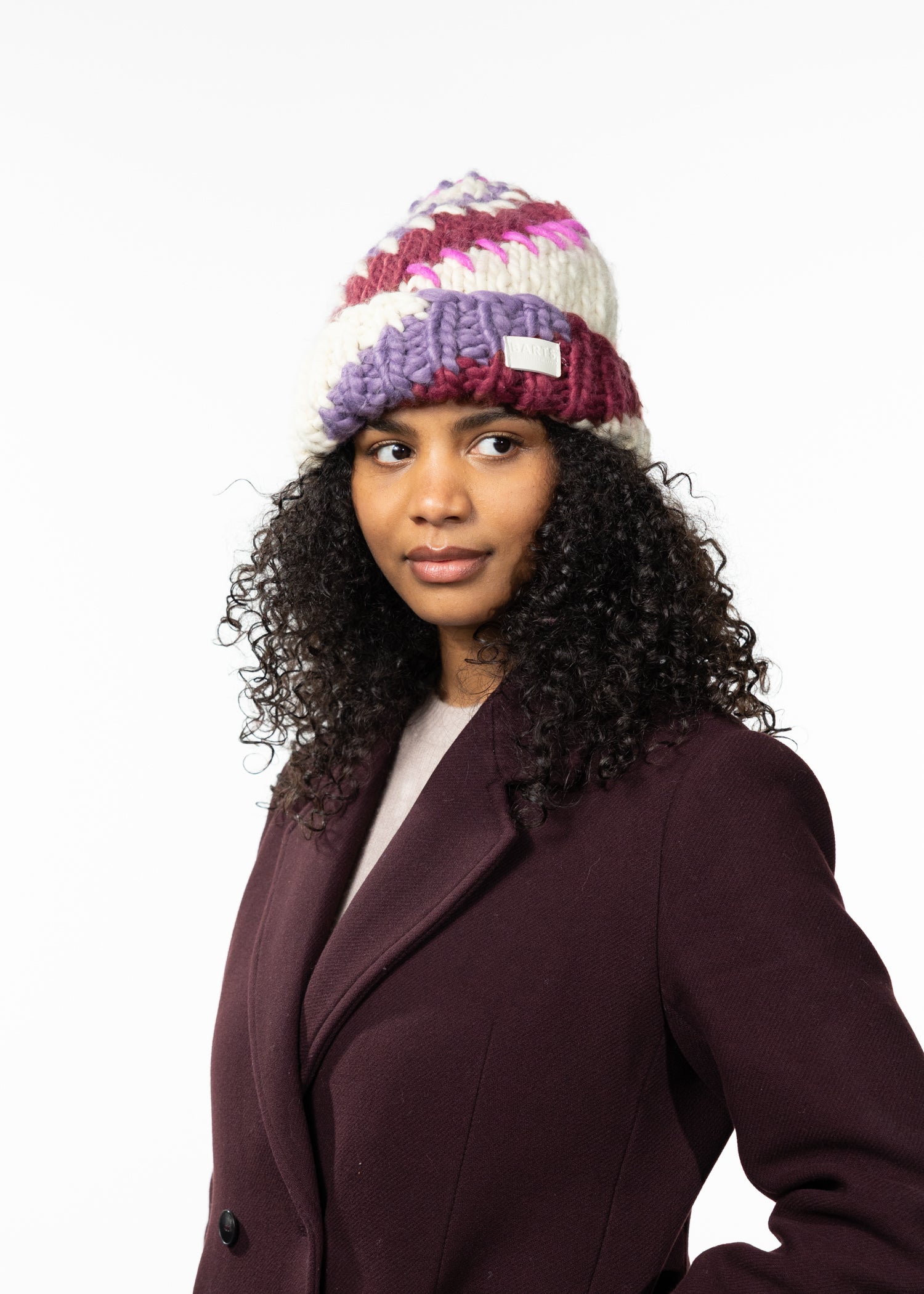Women Frederieke Beanie fuchsia - Side