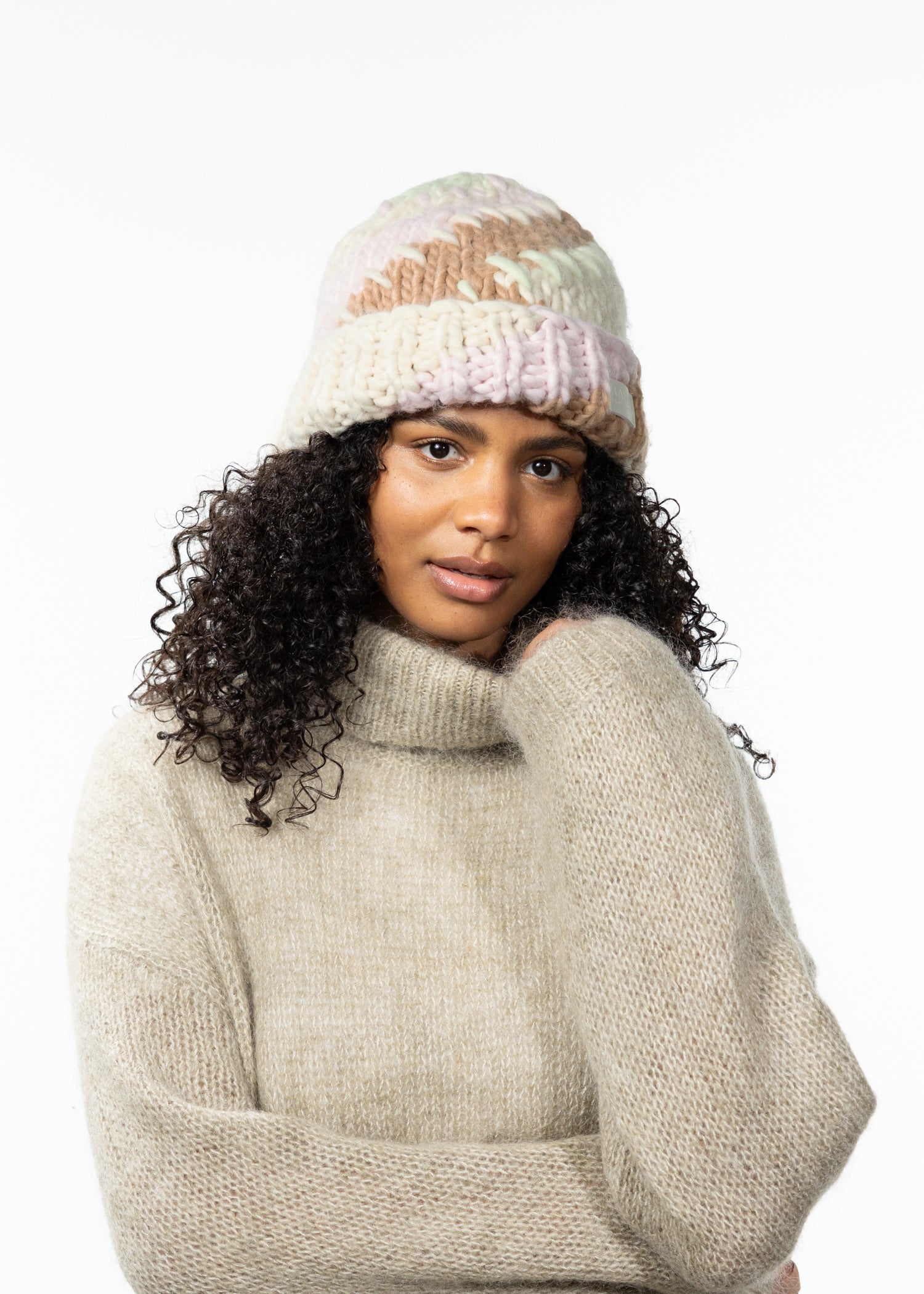 Women Frederieke Beanie light pistache - Front