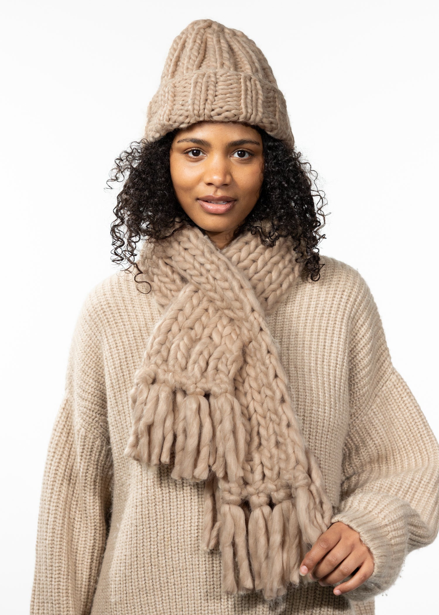 Women Edzella Beanie beige - Front
