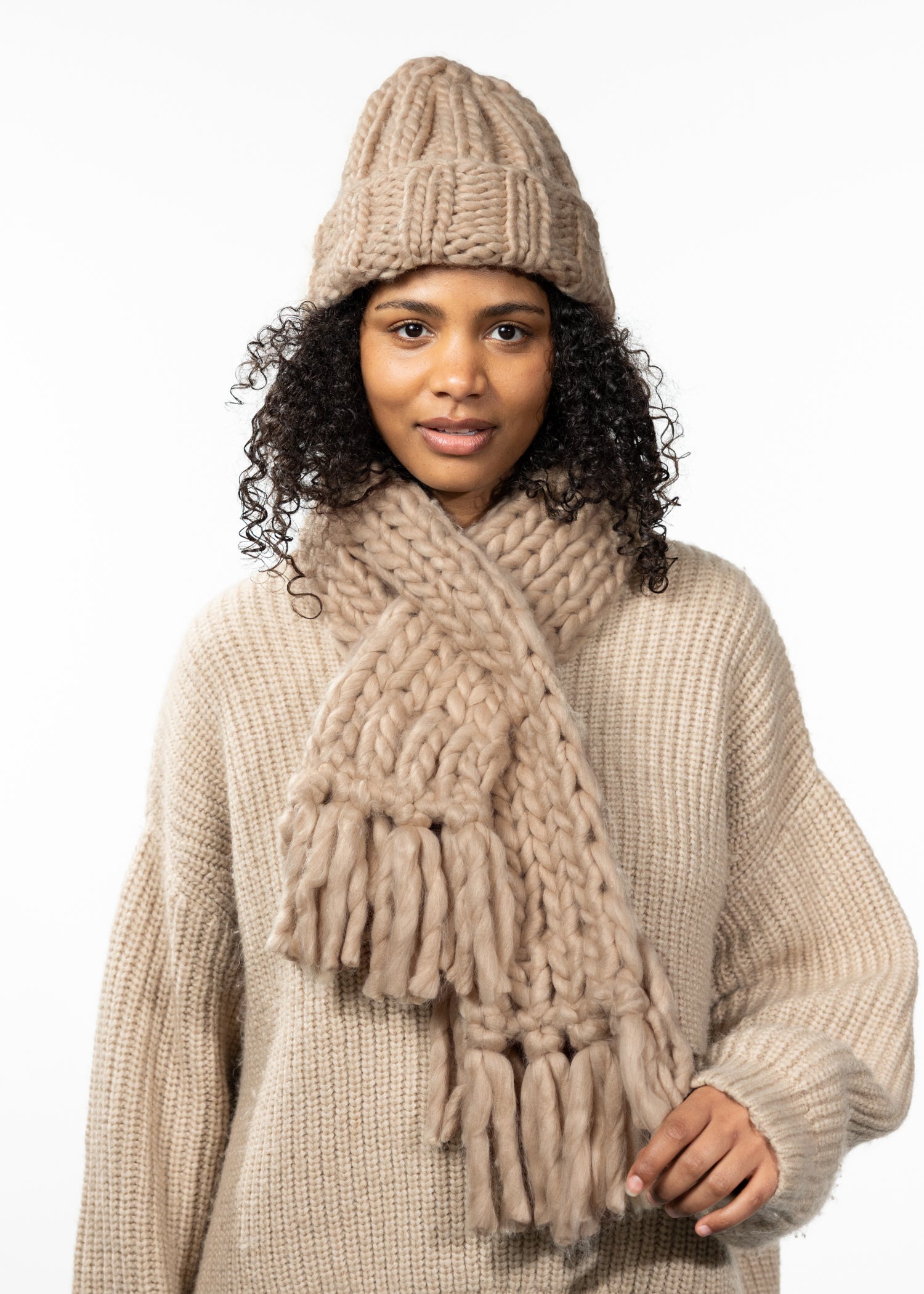 Women Edzella Scarf beige - Front