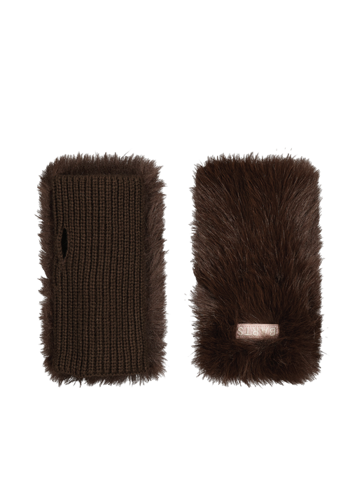 Women Angeliqa Fingerless Gloves dark brown