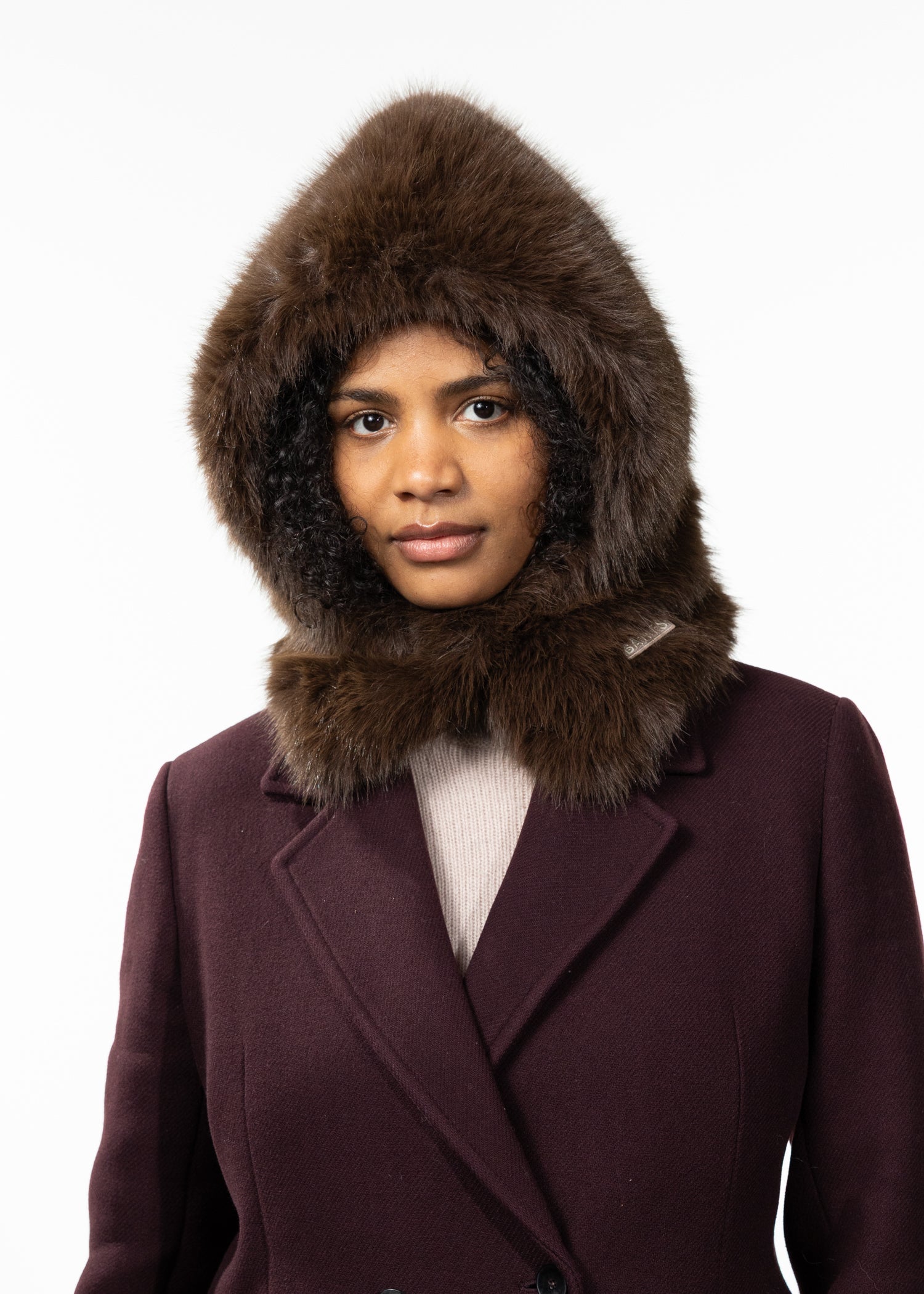 Women Angeliqa Hood dark brown - Front