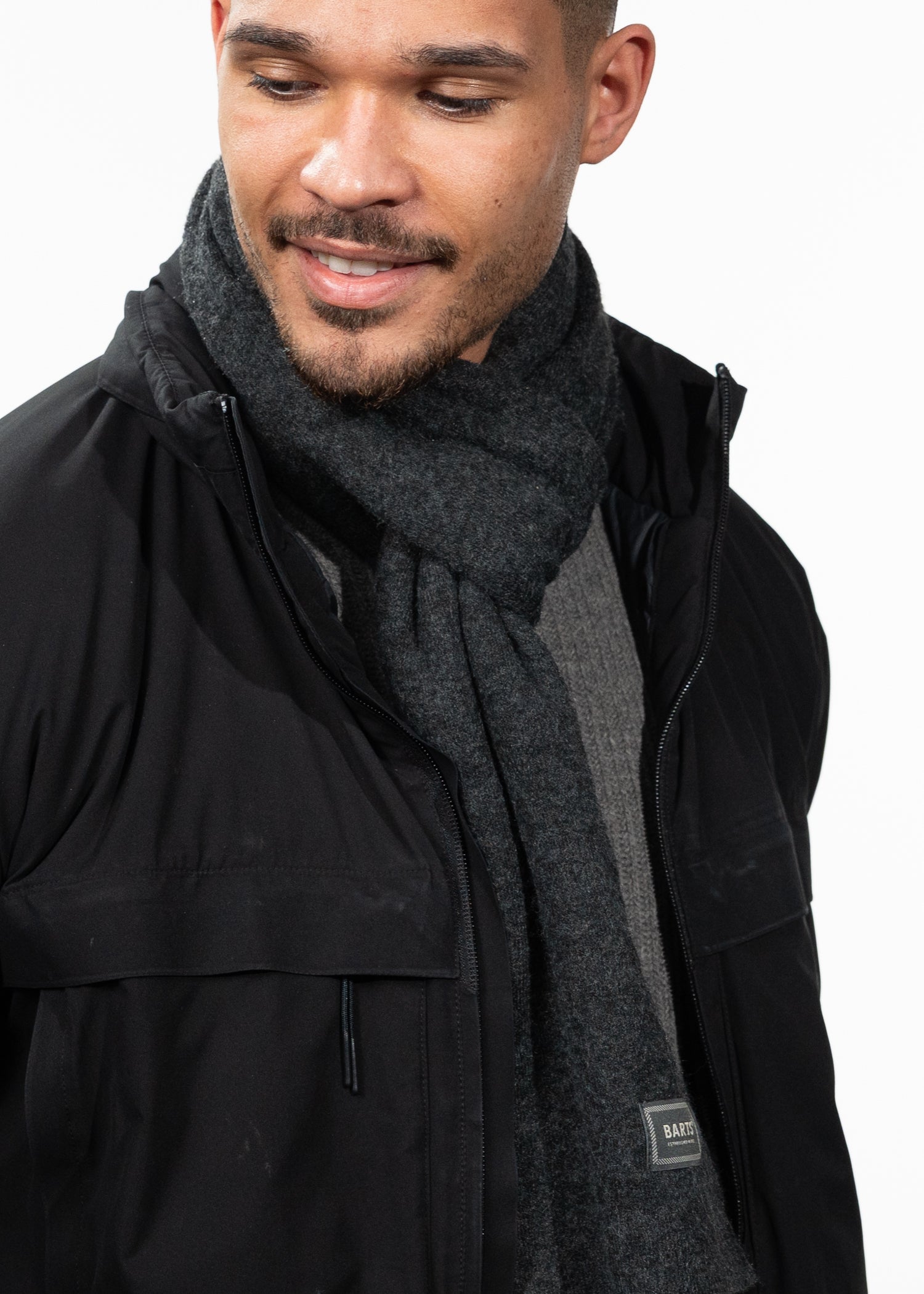 Men Grindewald Scarf dark heather - Side