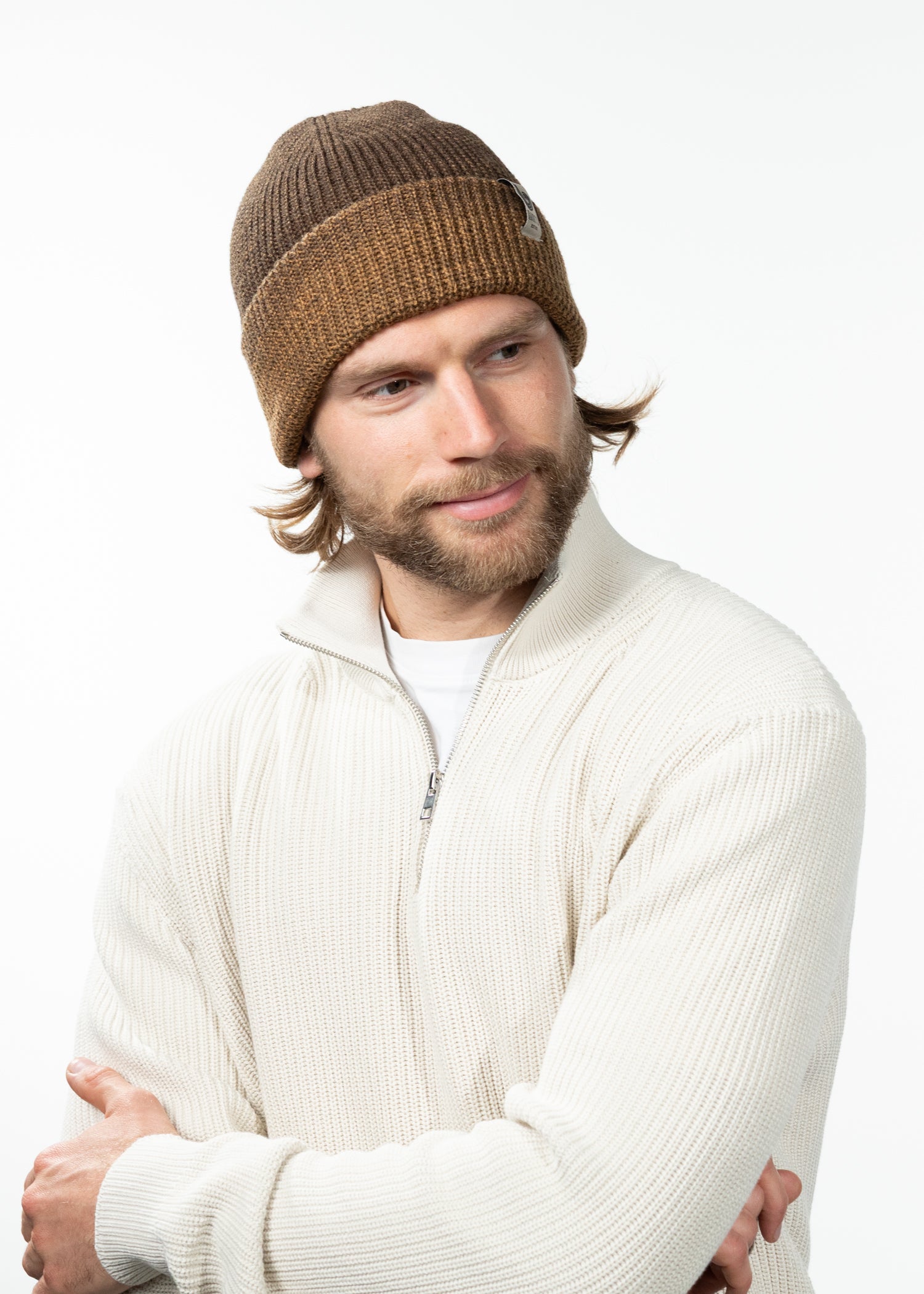 Men Ortler Beanie brown - Front