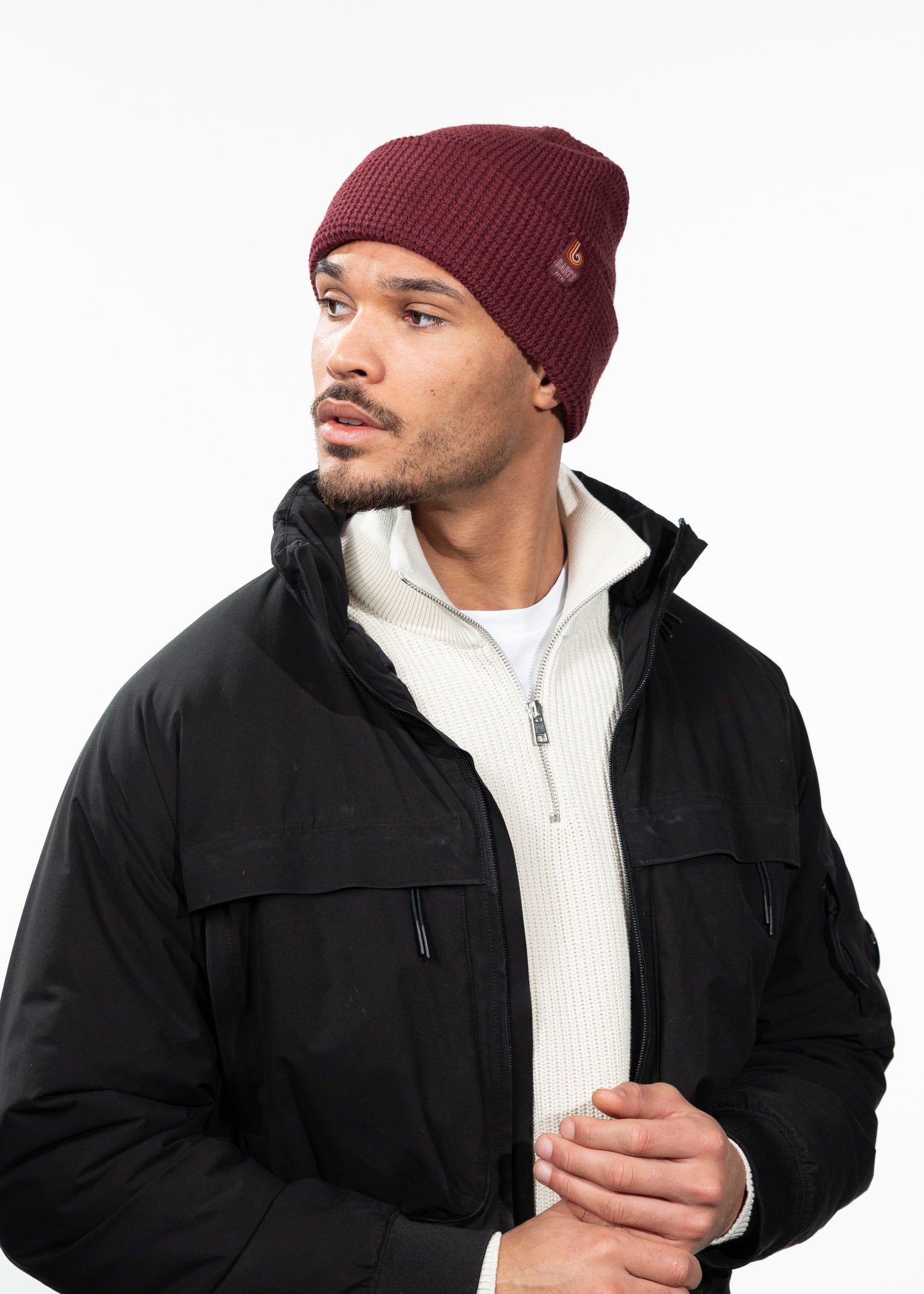 Men Mordag Beanie burgundy - Side