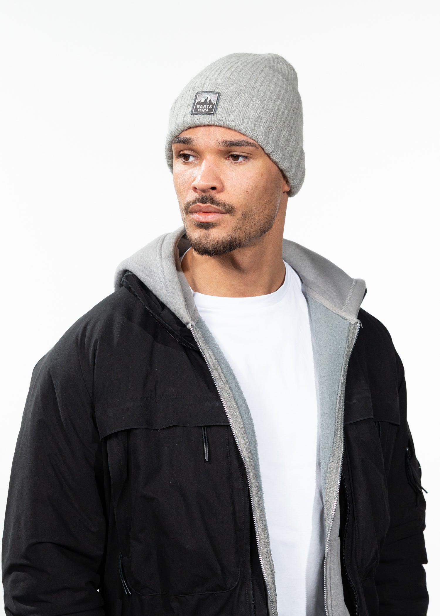Men Combinz Beanie heather grey - Side