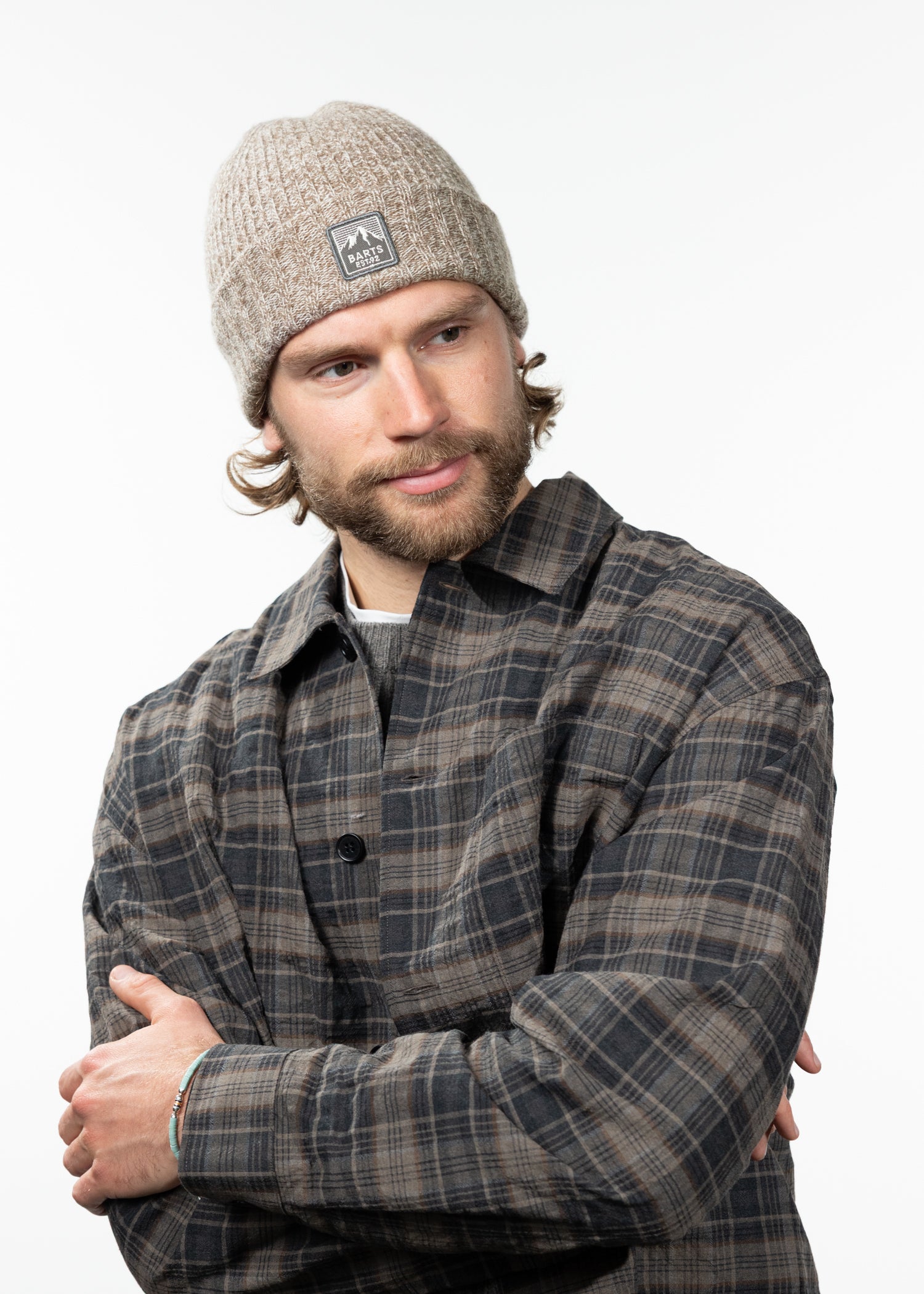 Men Combinz Beanie light brown - Front