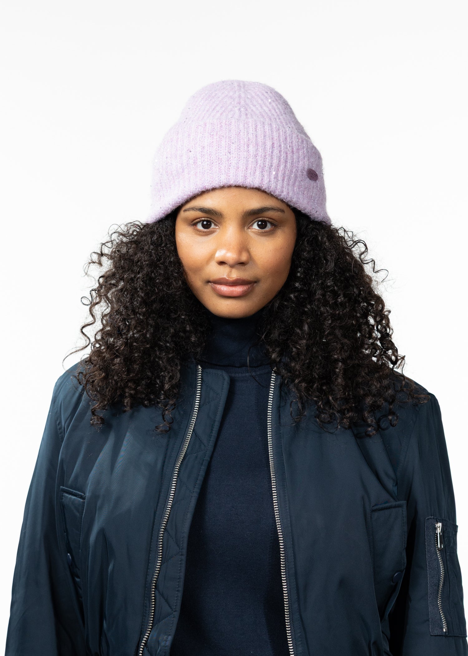 Women Glitsch Beanie mauve - Front