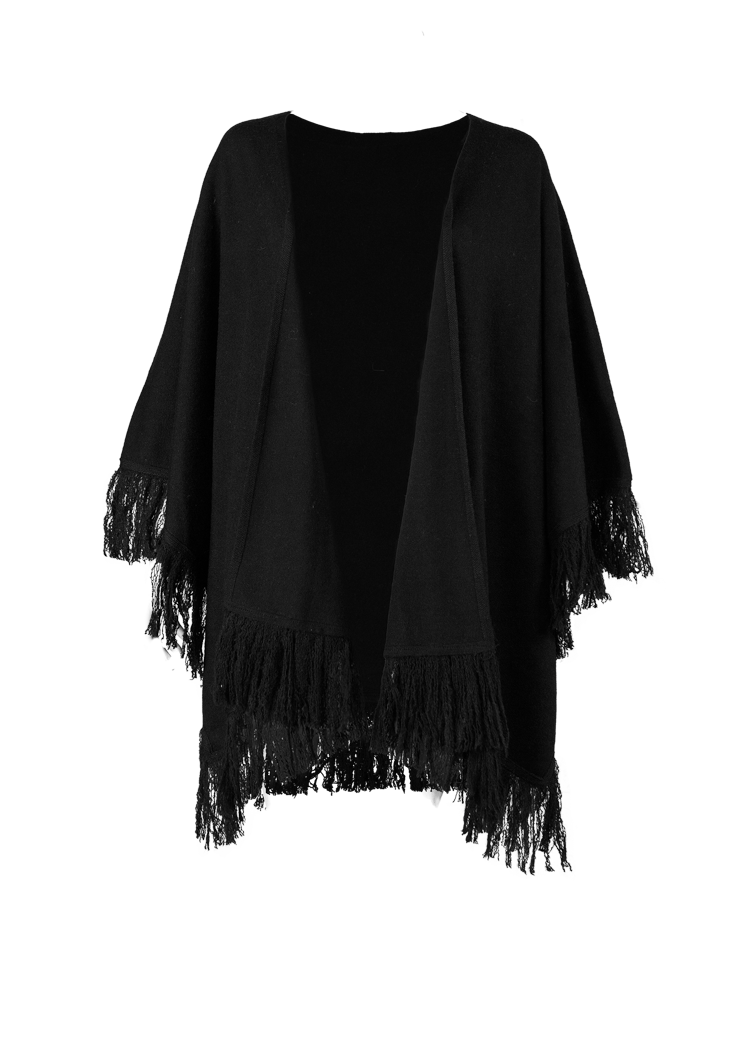 Women Darty Poncho black