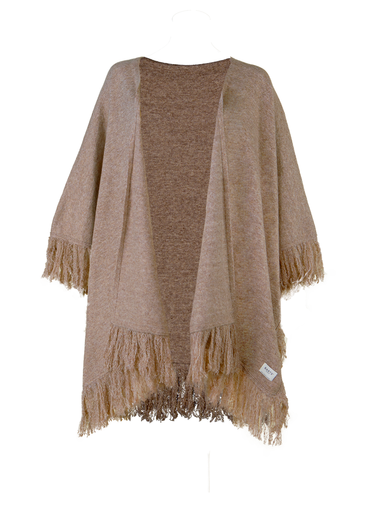 Women Darty Poncho light brown