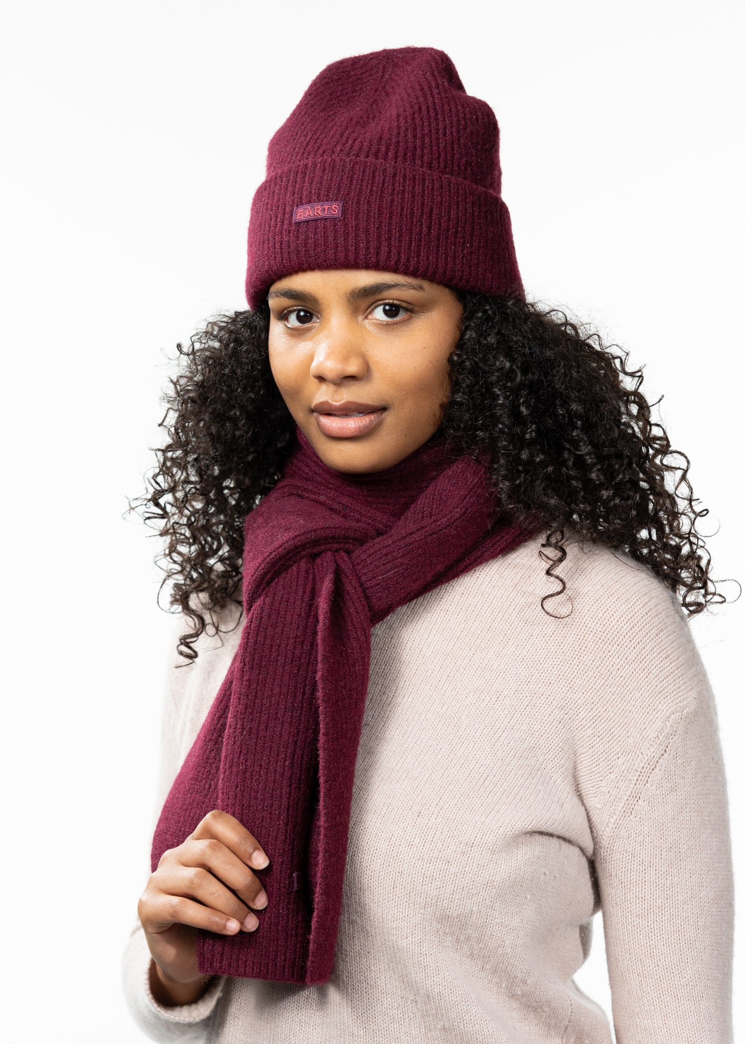 Women Ardelve Beanie aubergine - Side