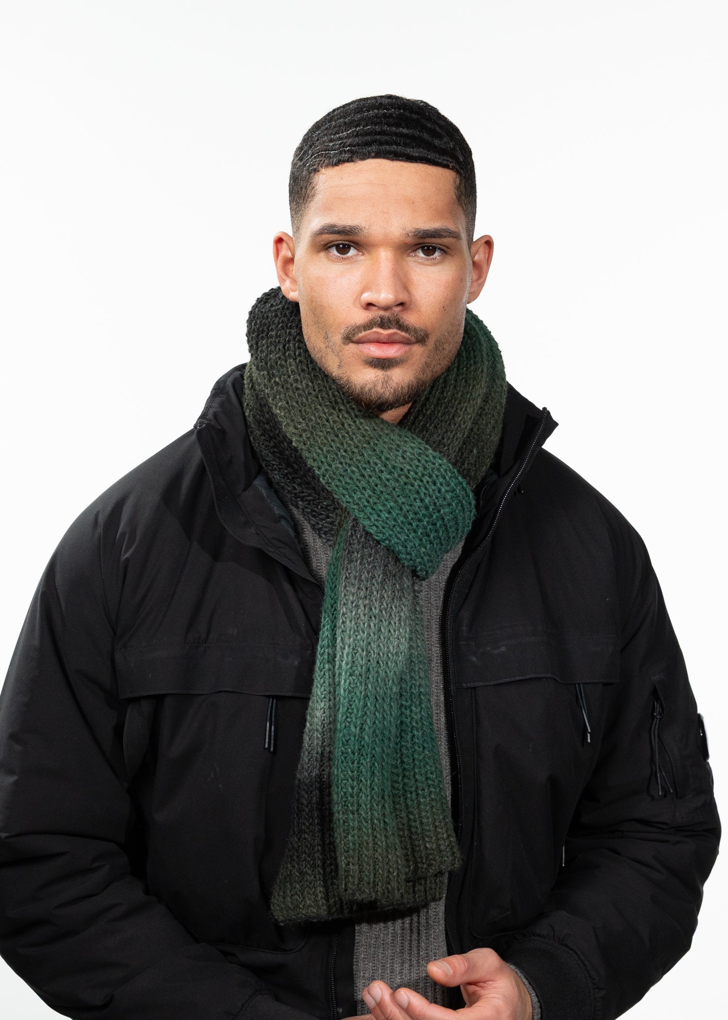 Men Ealar Scarf green - Front