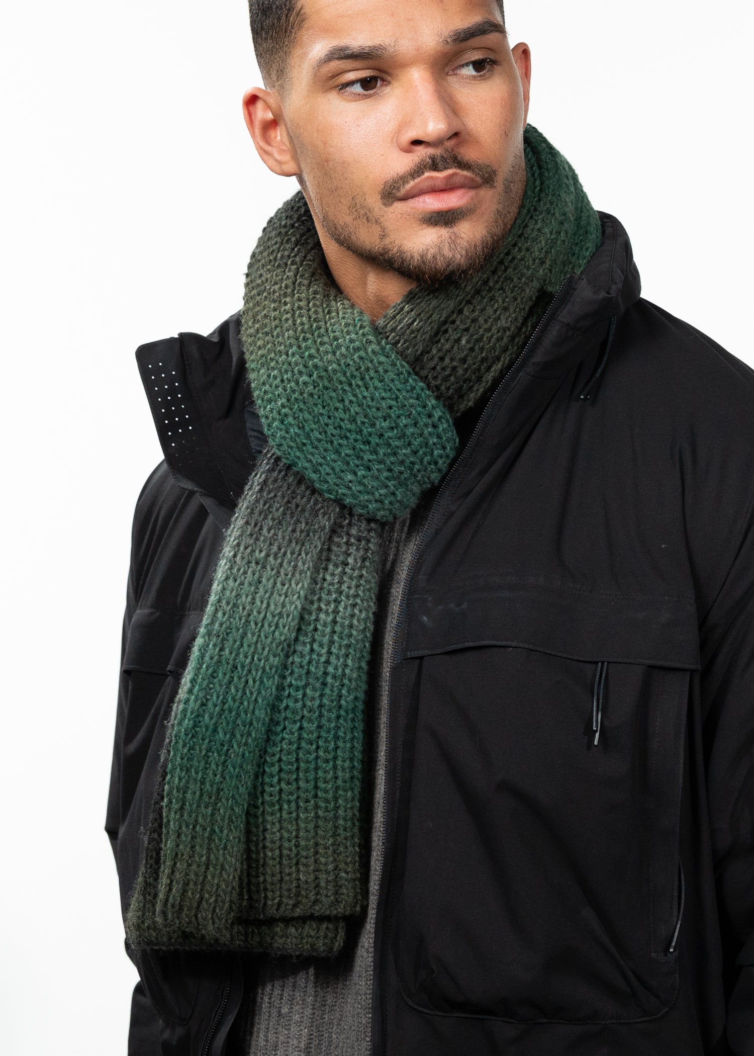 Men Ealar Scarf green - Side