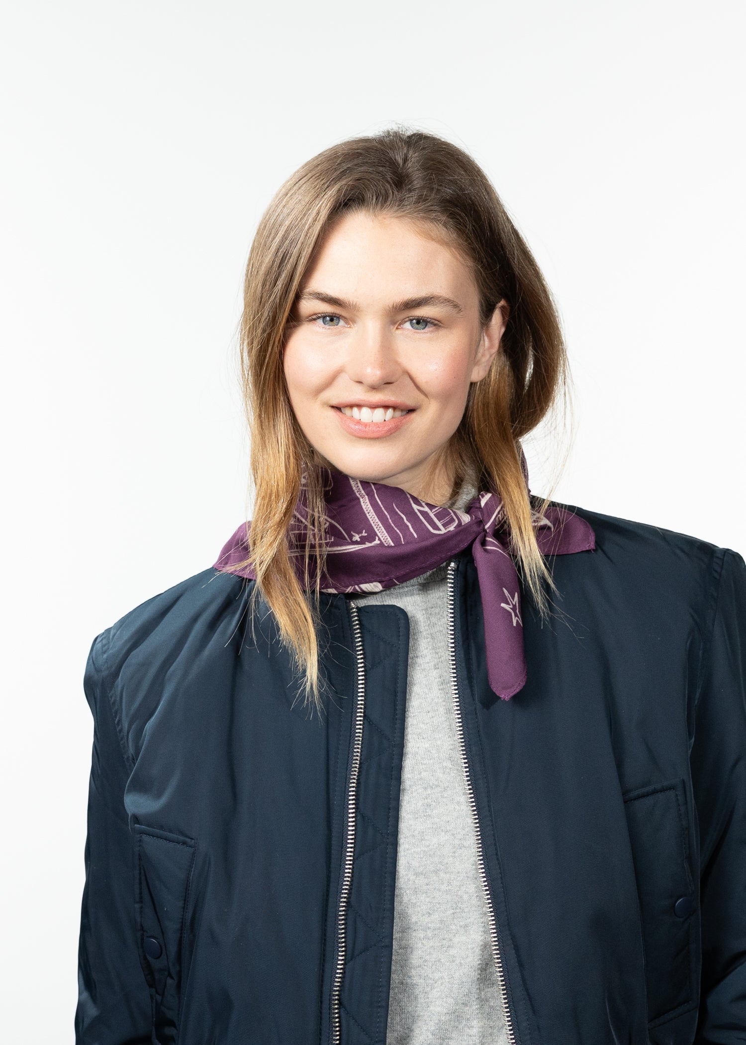 Women Rigga Scarf aubergine - Front